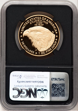 2024-W Proof Gold Eagle 1 oz FDI Anna Cabral Prestige Treasurer Series NGC MS70
