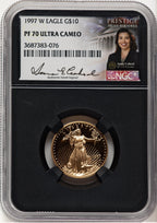 1997-W Proof Gold Eagle 1/4 oz Anna Cabral Prestige Treasurer Series NGC PF70