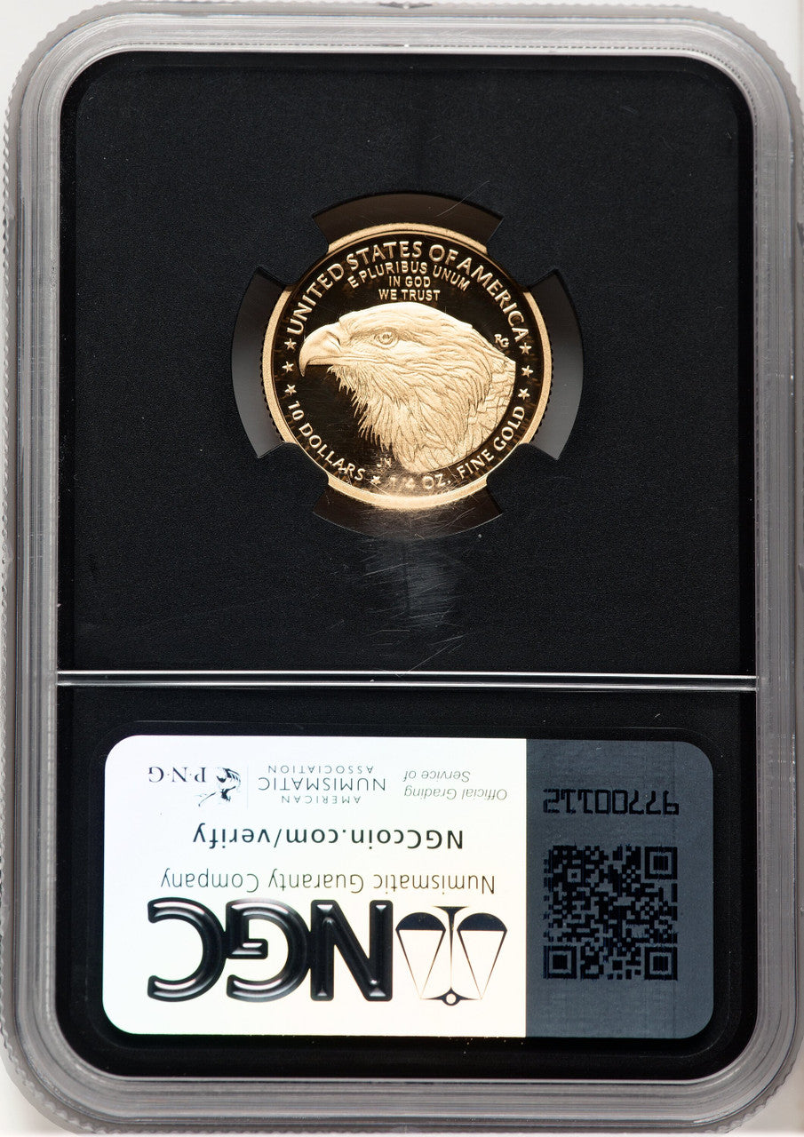 2021-W Type 2 Proof Gold Eagle 1/4 oz FDI Anna Cabral Prestige Treasurer Series NGC PF70