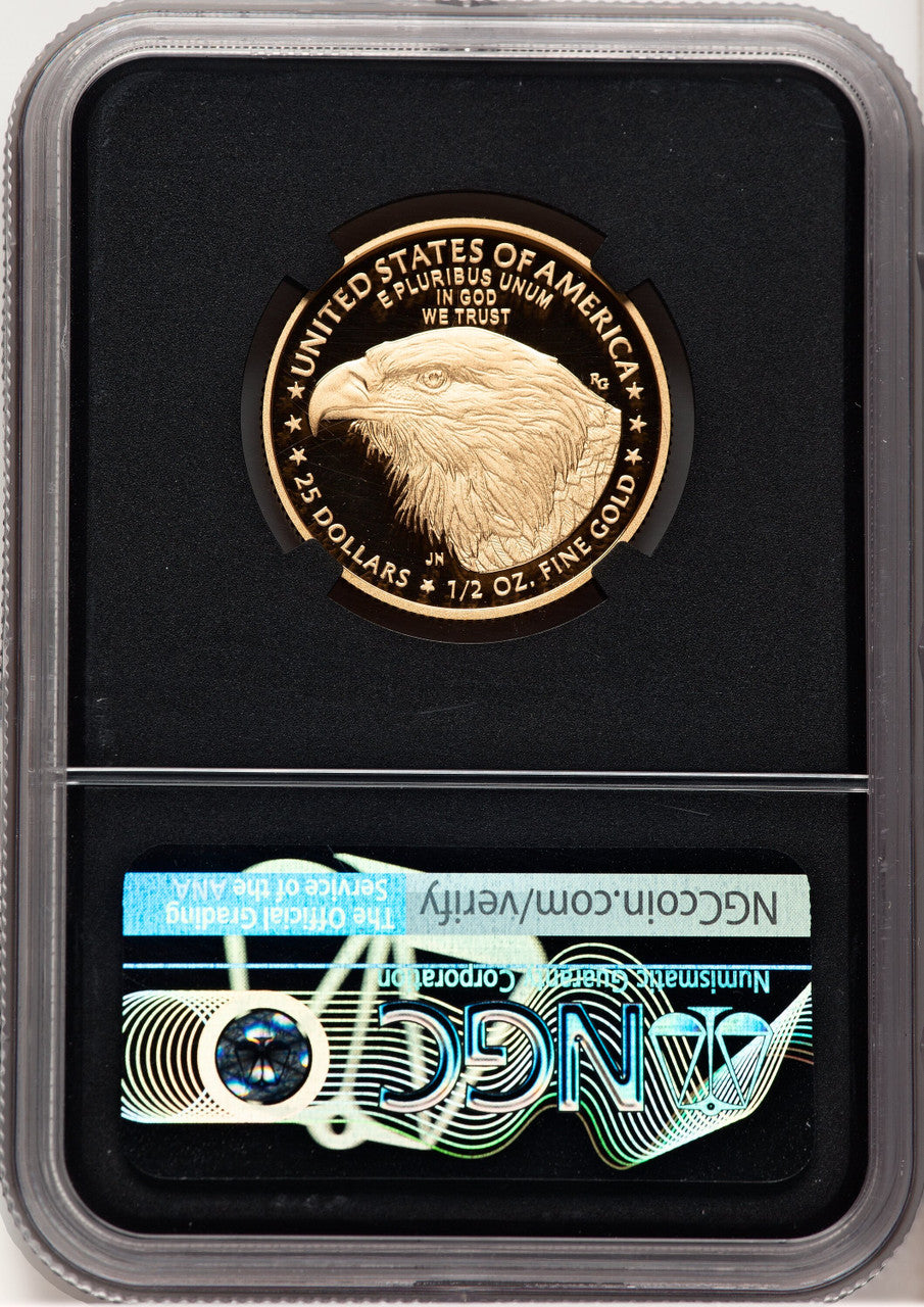 2023-W Proof Gold Eagle 1/2 oz FDI Anna Cabral Prestige Treasurer Series NGC PF70