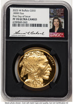 2023-W Proof Gold Buffalo 1 oz FDI Anna Cabral Prestige Treasurer Series NGC PF70