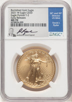 2021-W TY2 Burnished Gold Eagle 1 oz ER David Ryder NGC MS70