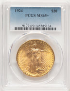 1924 $20 Saint Saint-Gaudens Double Eagle PCGS MS65+ (521389025)