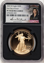 2023-W Proof Gold Eagle 1 oz FDI Anna Cabral Prestige Treasurer Series NGC PF70
