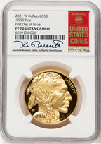 2021-W Proof Gold Buffalo 1 oz FDI Kenneth Bressett Red Book NGC PF70