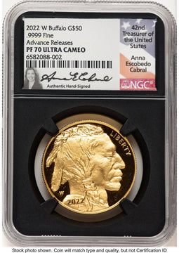 2022-W Proof Gold Buffalo 1 oz AR Anna Cabral NGC PF70 (521393052)