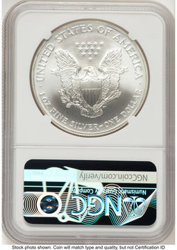 2007 Silver Eagle Brown Label NGC MS70