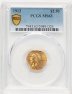 1913 $2.50 Indian Quarter Eagle PCGS MS63 (521416050)