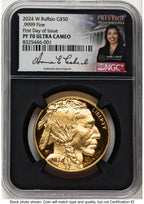 2024-W Proof Gold Buffalo 1 oz FDI Anna Cabral Prestige Treasurer Series NGC PF70 (521425035)
