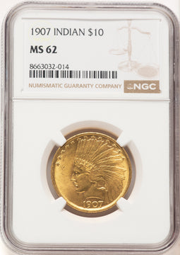 1907 $10 No Motto Indian Eagle NGC MS62 (521439327)