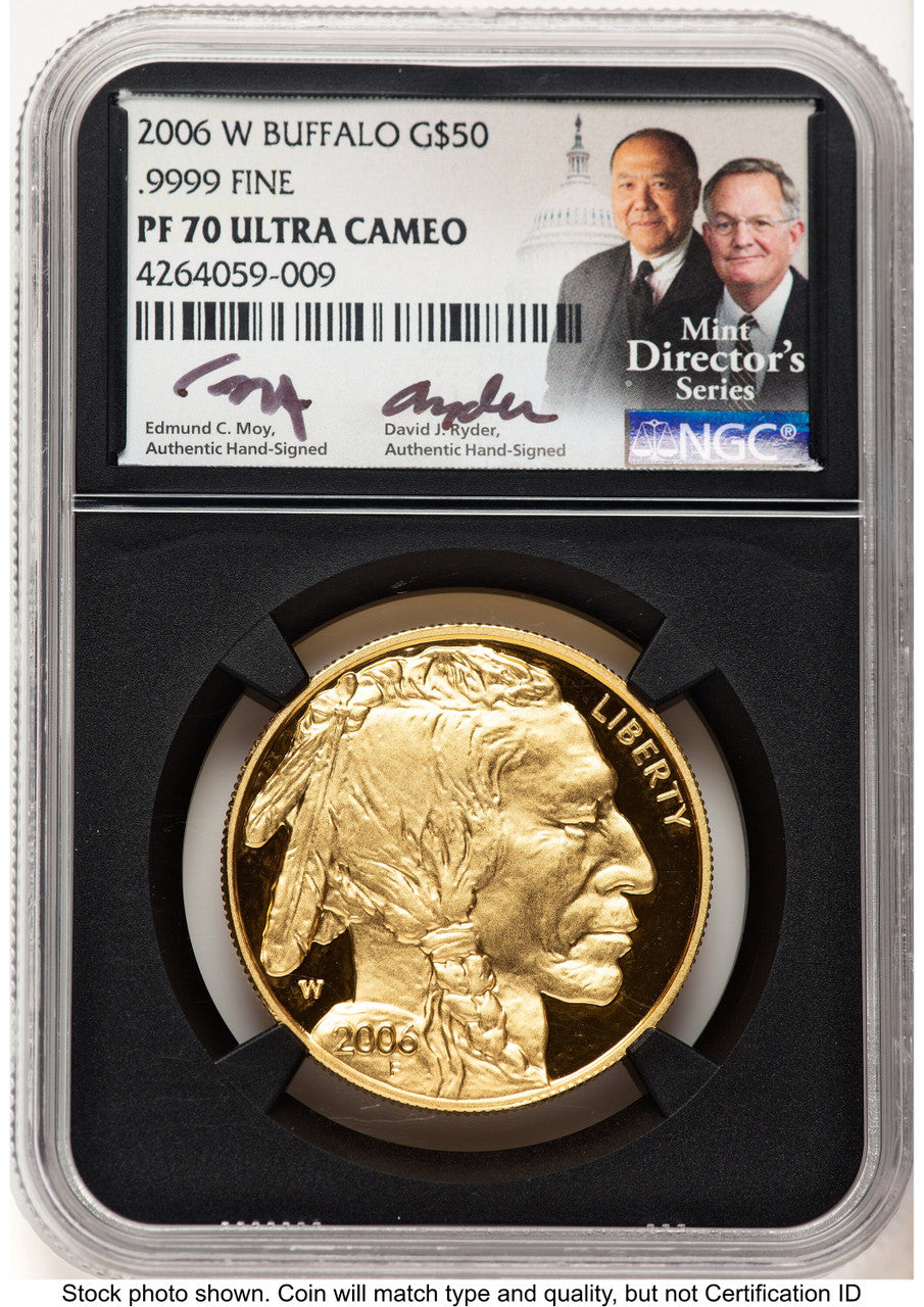 2006-W Proof Gold Buffalo 1 oz /David J Ryder Mint Director's Series NGC PF70 Ed Moy