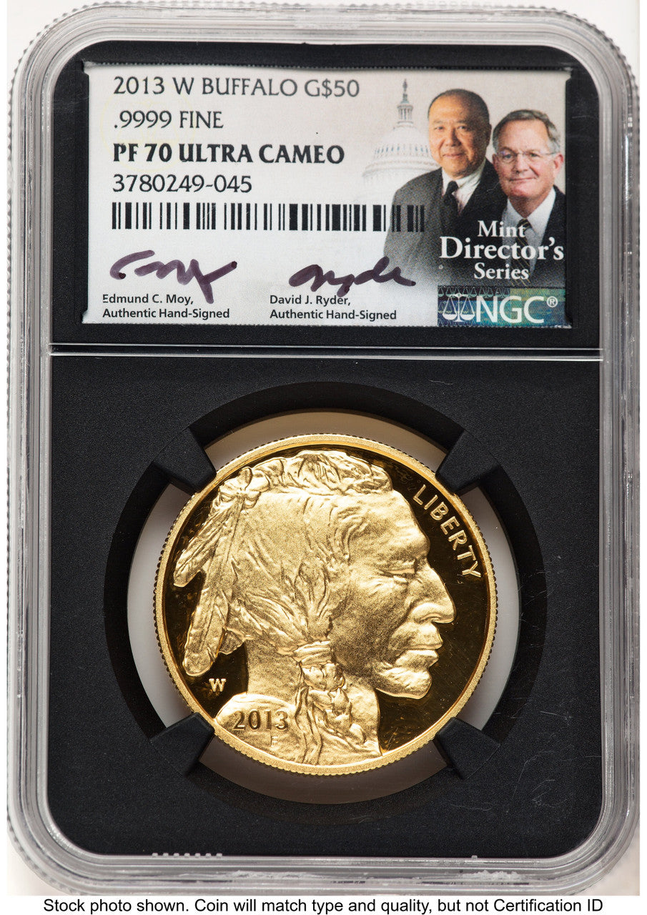 2013-W Proof Gold Buffalo 1 oz /David J Ryder Mint Director's Series NGC PF70 Ed Moy