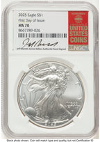 2025 Silver Eagle FDI Jeff Garrett Red Book NGC MS70