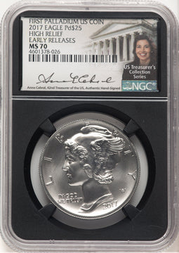 2017 Palladium Eagle 1 oz ER Anna Cabral NGC MS70