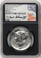 2020-W Palladium Eagle 1 oz Burnished FDI Joel Iskowitz NGC MS70