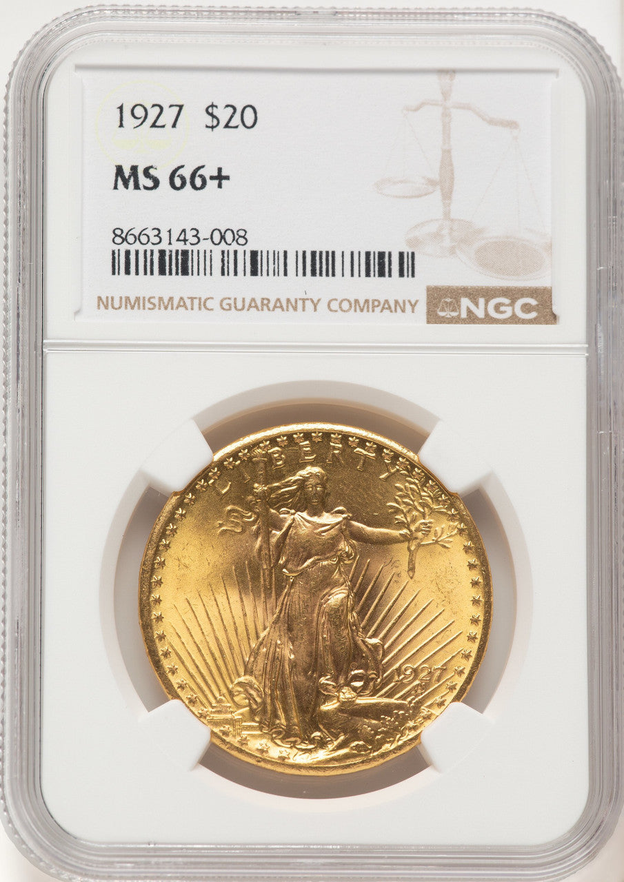 1927 $20 Saint-Gaudens Double Eagle NGC MS66+ (521617010)