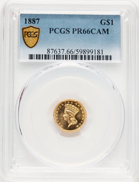 1887 G$1 CA Proof Gold Dollar PCGS PR66