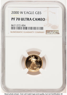 2000-W Proof Gold Eagle 1/10 oz Brown Label NGC PF70