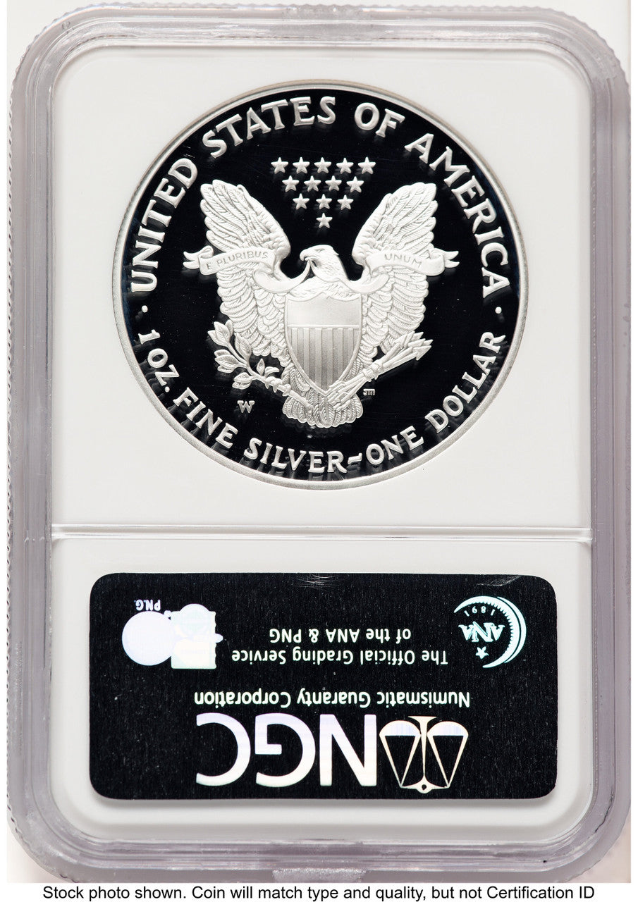 2005-W Proof Silver Eagle 1 oz Brown Label NGC PF70