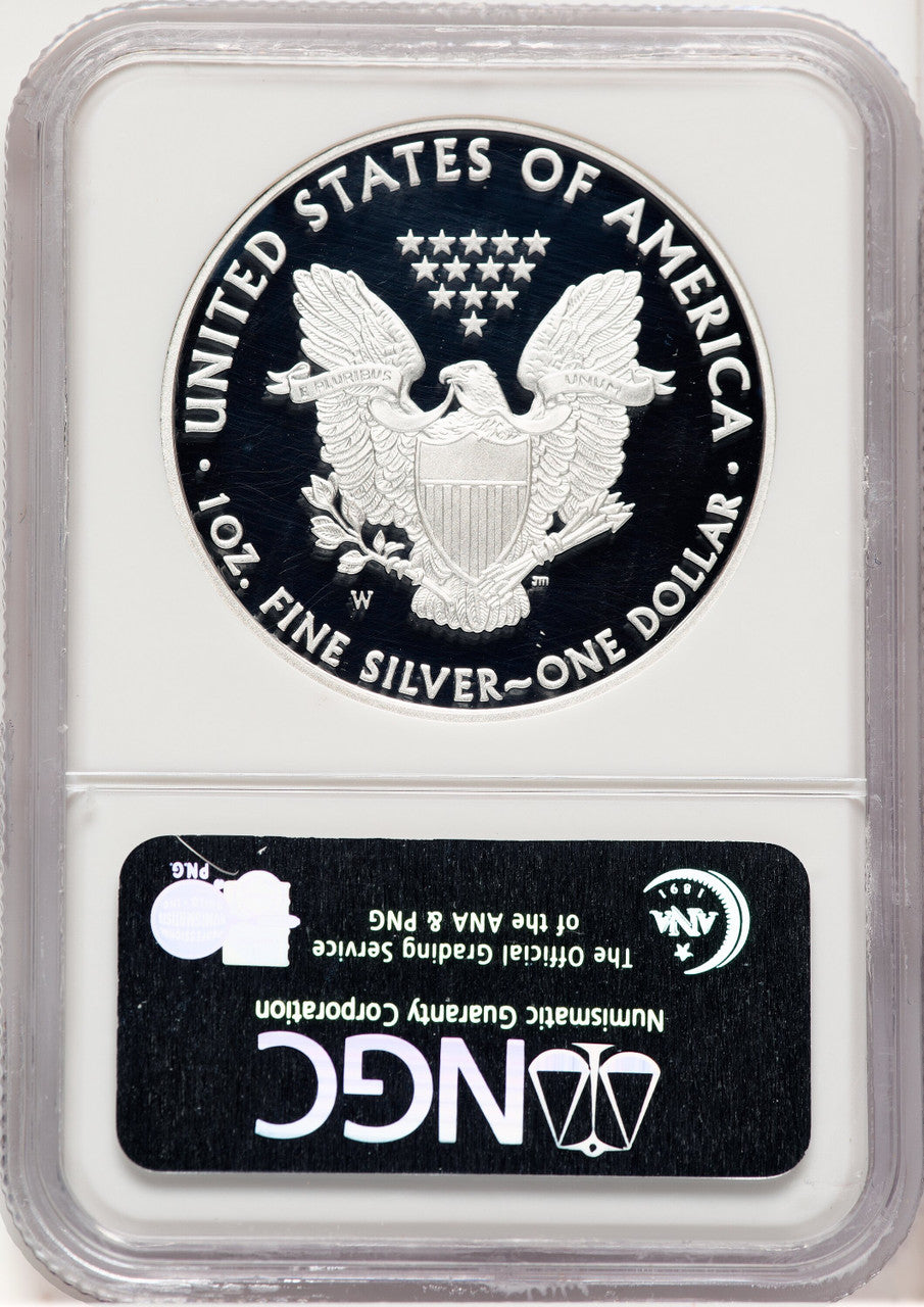 2008-W Proof Silver Eagle 1 oz Brown Label NGC PF70