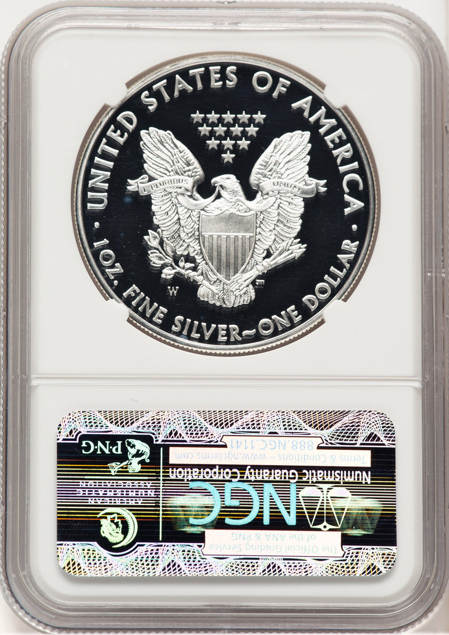 2010-W Proof Silver Eagle 1 oz ER Blue NGC PF70