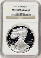 2015-W Proof Silver Eagle 1 oz Brown Label NGC PF70