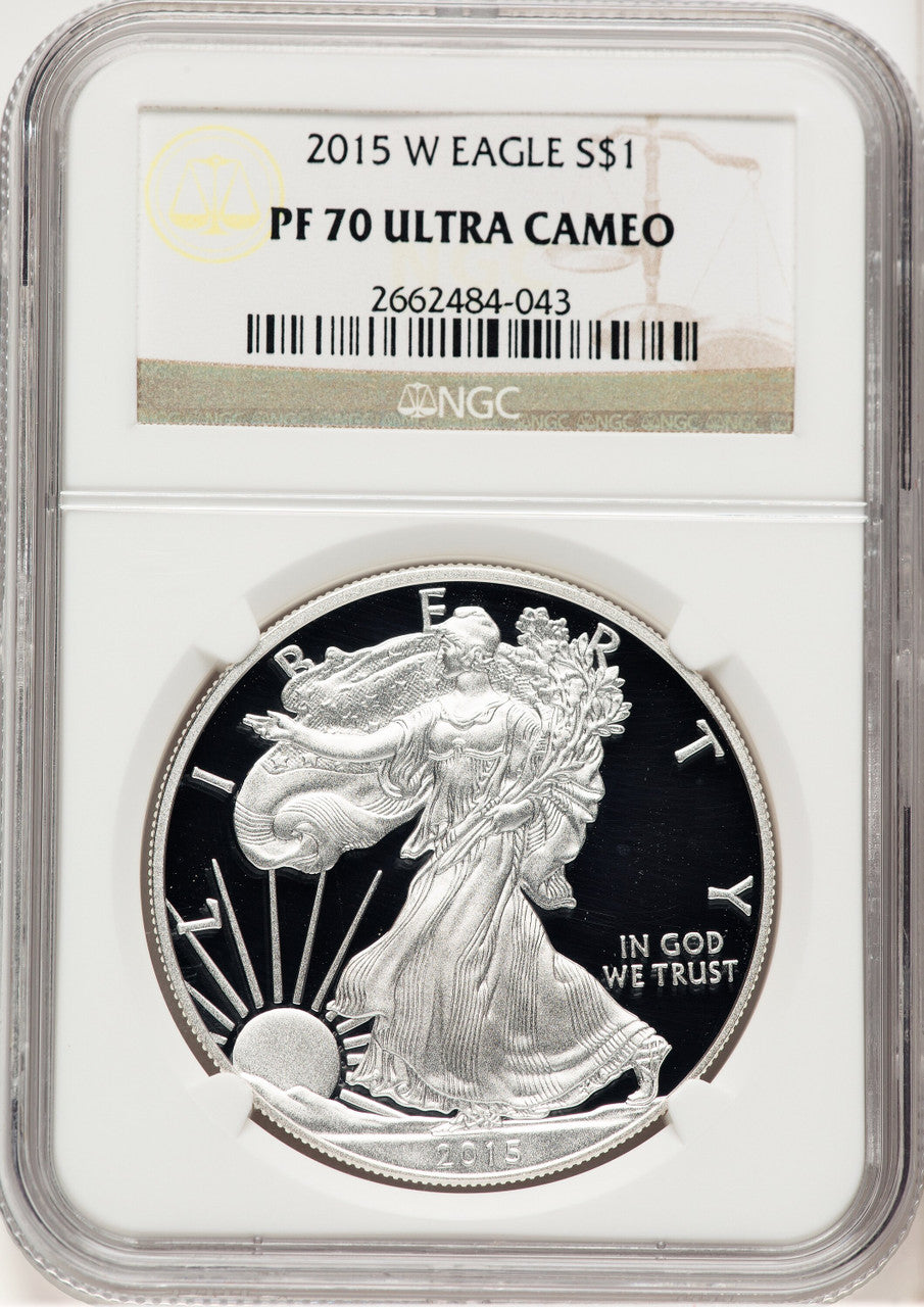 2015-W Proof Silver Eagle 1 oz Brown Label NGC PF70