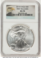 2014 Silver Eagle FR Eagle Label NGC MS70