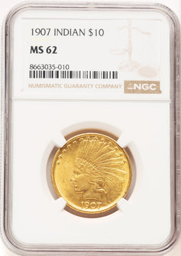 1907 $10 No Motto Indian Eagle NGC MS62 (521657011)