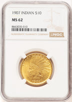 1907 $10 No Motto Indian Eagle NGC MS62 (521657011)