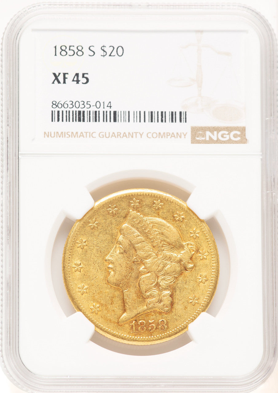 1858-S $20 Liberty Double Eagle NGC XF45 (521657023)
