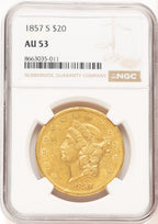1857-S $20 Liberty Double Eagle NGC AU53 (521657024)
