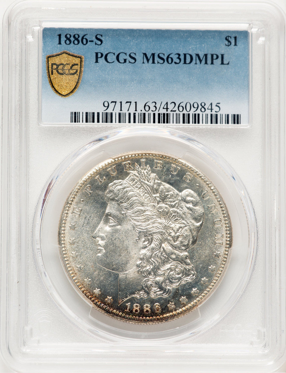 1886-S DM Morgan Dollar PCGS MS63