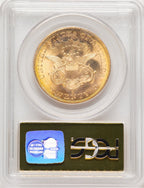 1857-S $20 Bold S Liberty Double Eagle PCGS MS64