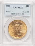 1910 $20 Saint-Gaudens Double Eagle PCGS MS62