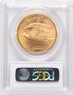 1910-D $20 CAC Blue Gradient Saint-Gaudens Double Eagle PCGS MS64