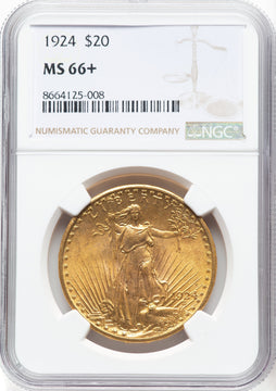 1924 $20 Saint Saint-Gaudens Double Eagle NGC MS66+
