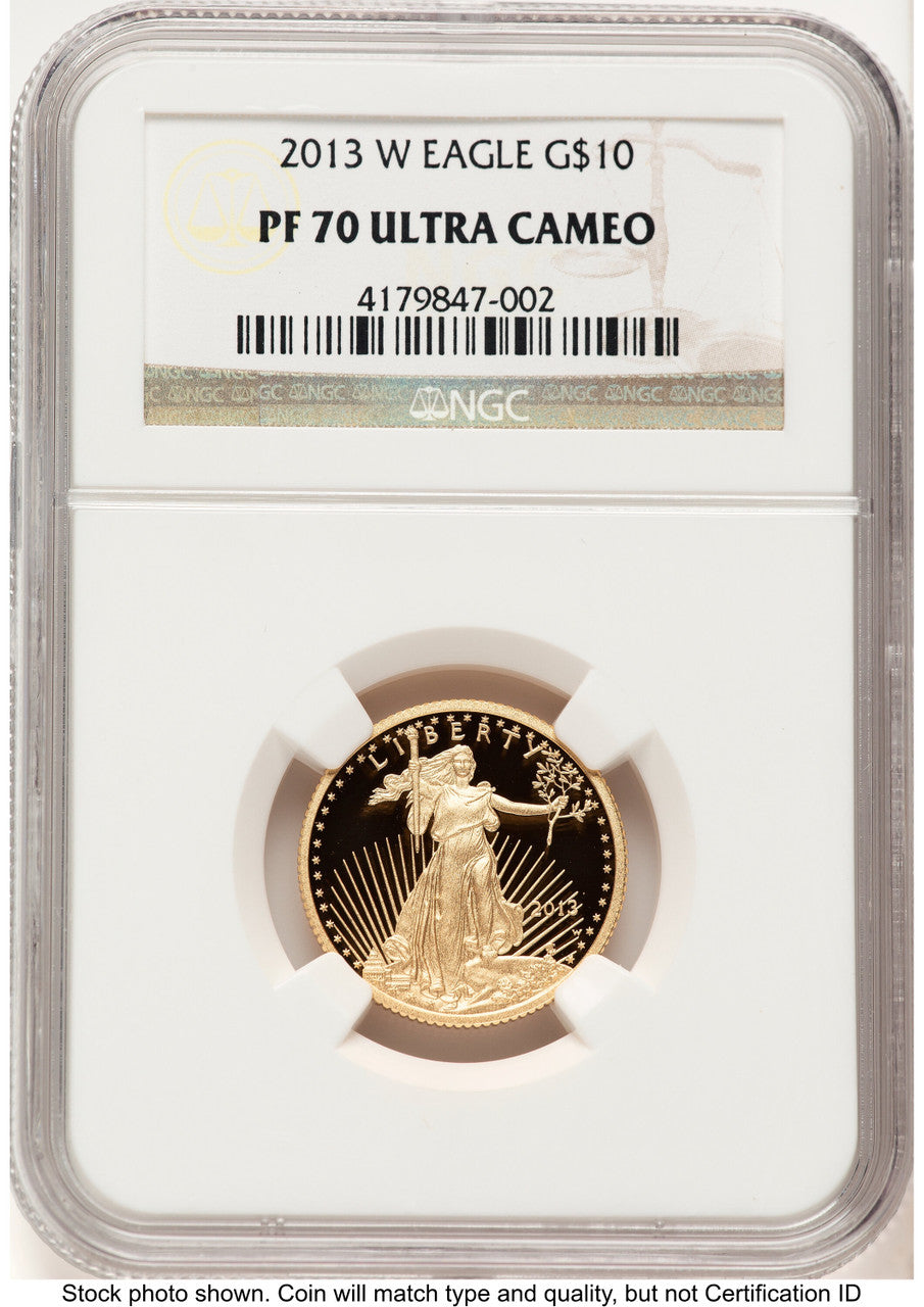 2013-W Proof Gold Eagle 1/4 oz Brown Label NGC PF70