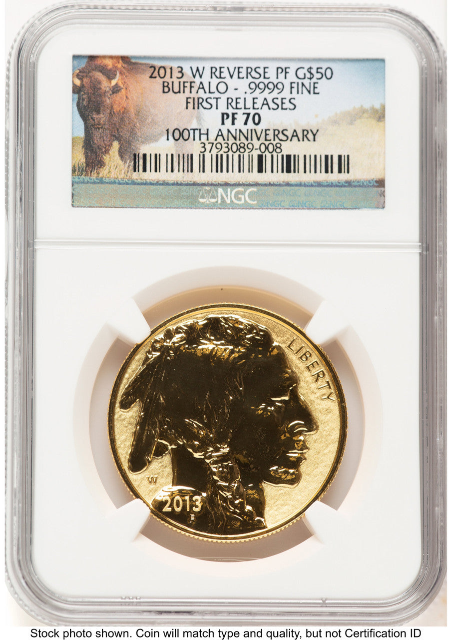 2013-W Reverse Proof Gold Buffalo 1 oz 100th Anniversary NGC PF70