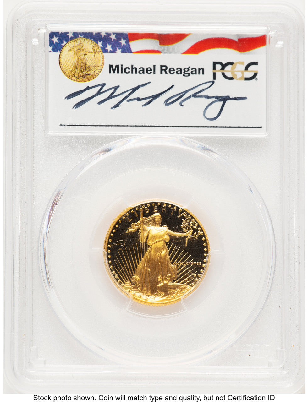 1988-P Proof Gold Eagle 1/4 oz Reagan Legacy Series Michael Reagan PCGS PR70