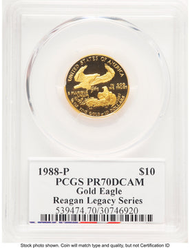 1988-P Proof Gold Eagle 1/4 oz Reagan Legacy Series Michael Reagan PCGS PR70