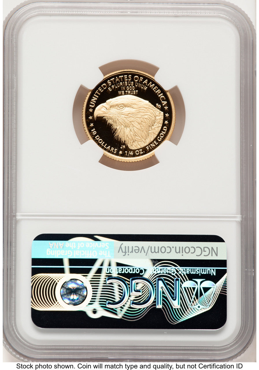 2022-W Proof Gold Eagle 1/4 oz NGC PF70 Ed Moy