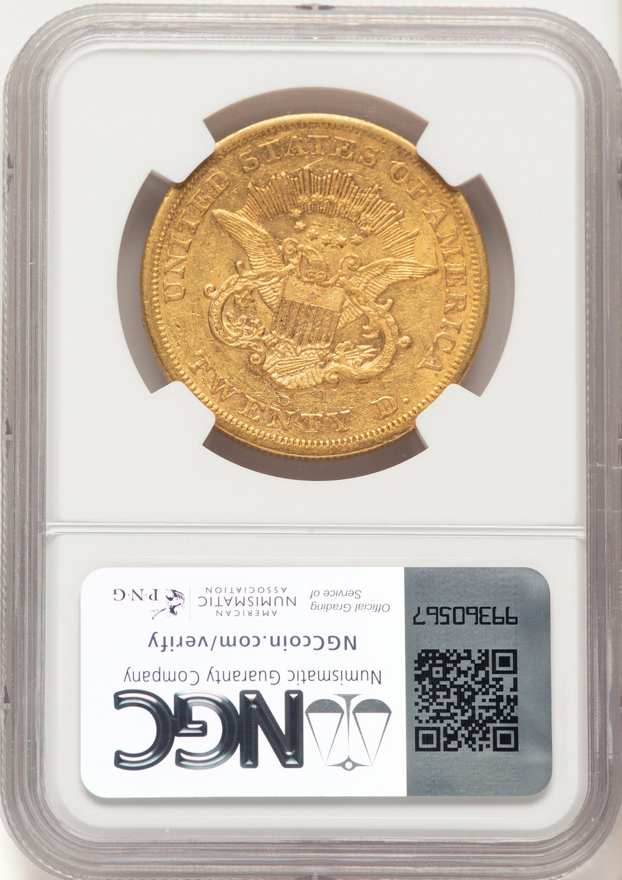 1854-S $20 Liberty Double Eagle NGC AU55