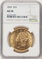 1864 $20 Liberty Double Eagle NGC AU58 (521828018)