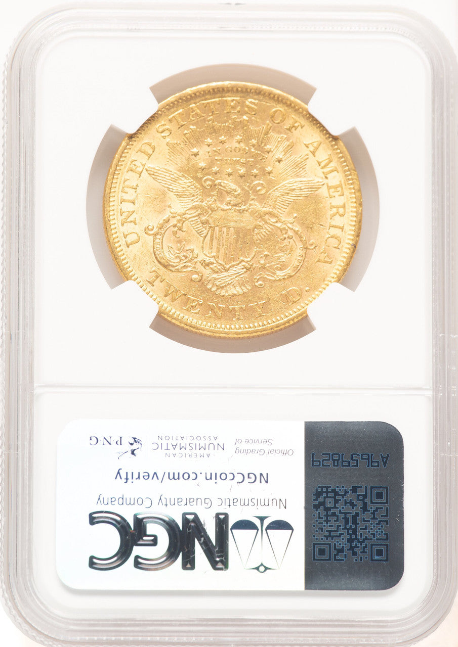 1866 $20 Liberty Double Eagle NGC AU58