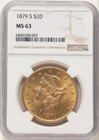 1879-S $20 Liberty Double Eagle NGC MS63
