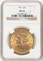 1901 $20 Liberty Double Eagle NGC MS64 (521834005)