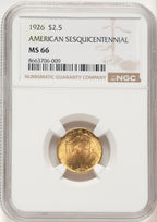 1926 $2.50 SESQUI Commemorative Gold NGC MS66 (521835002)