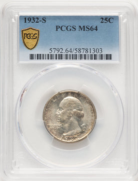 1932-S 25C Washington Quarter PCGS MS64 (521835012)