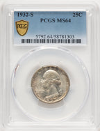 1932-S 25C Washington Quarter PCGS MS64 (521835012)